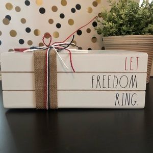Rae Dunn LET FREEDOM RING wooden book decor